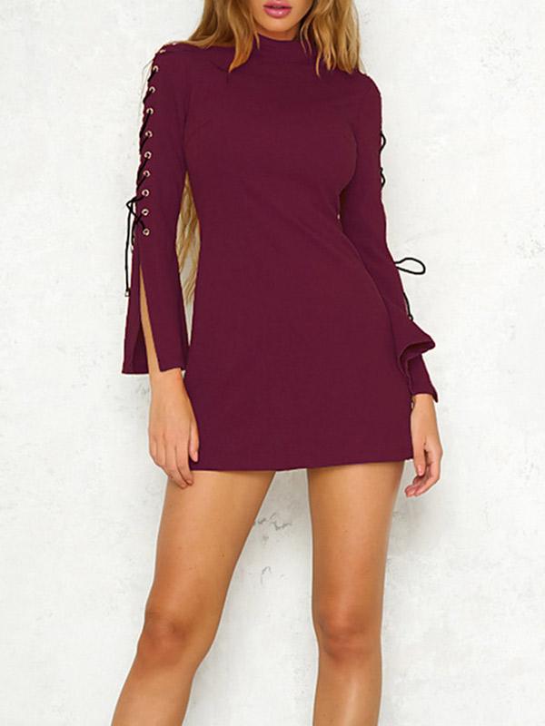 Pull Some Strings Bell Sleeve Mini Dress - WealFeel