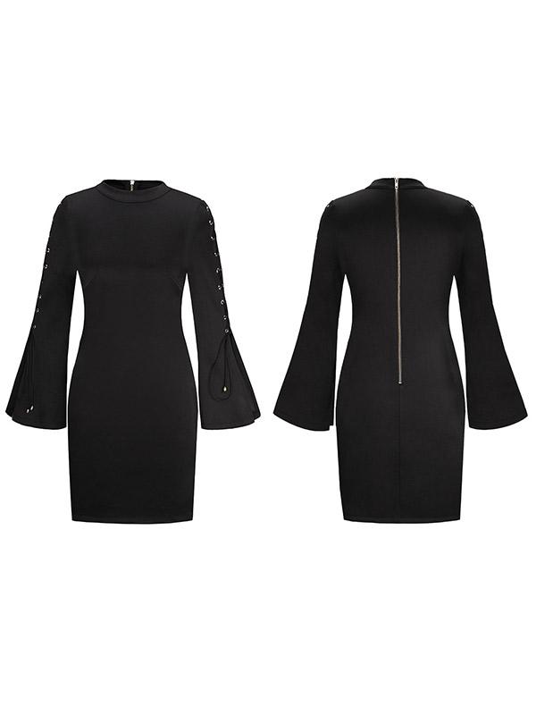 Pull Some Strings Bell Sleeve Mini Dress - WealFeel