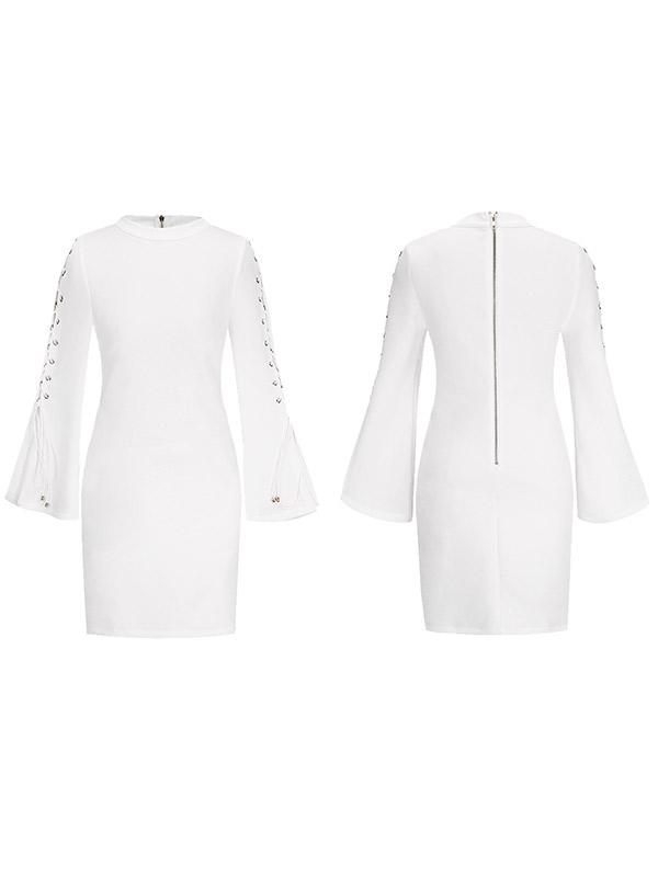 Pull Some Strings Bell Sleeve Mini Dress - WealFeel