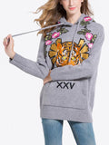 Women Floral Hoodie Hooded Sweatshirt Sweater - WealFeel