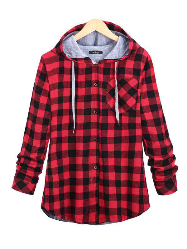 WealFeel Plaid to the Bone Button-Up Hooded Outerwear - WealFeel