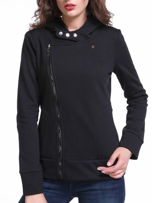 WealFeel Female Plus Velvet Hooded Zip  Sweatshirt - WealFeel