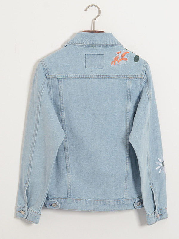 Vintage Embroidered Denim Jean Jacket - WealFeel