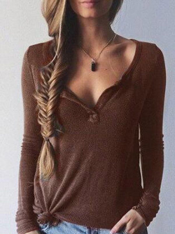 Let It V Knitted Top - WealFeel