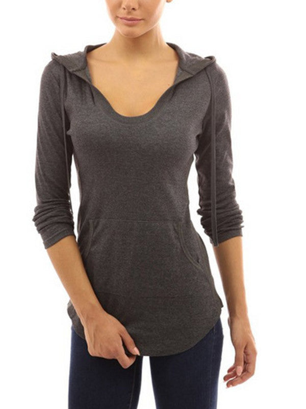 Hooded Irregular Hems Tops - WealFeel