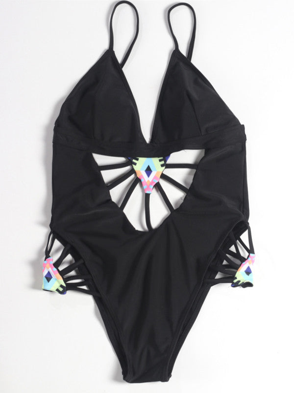 Bohemian Hollow Out One Piece Swimsuit - WealFeel