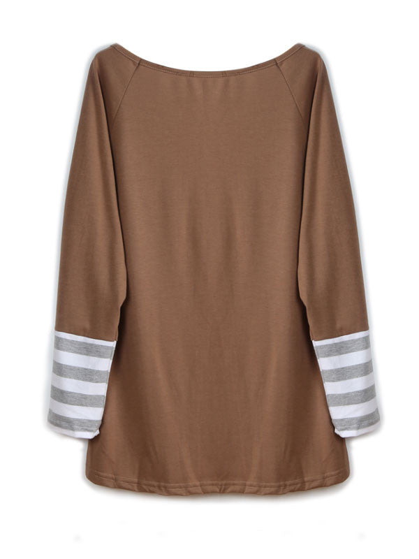 Letters Print Long Sleeve T-Shirt - WealFeel