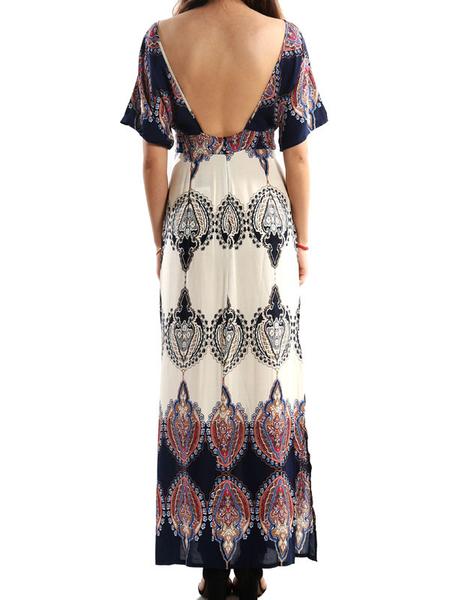 Go With the Low Printed Maxi Dress - WealFeel