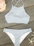 Beach Please Striped Bikini Sets - WealFeel