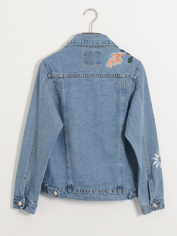 Vintage Embroidered Denim Jean Jacket - WealFeel