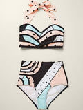 Colorblock High Waist Split Bikini - WealFeel