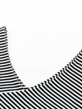 Striped Cross Umbilical Slim Knit Shirt - WealFeel