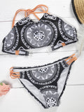Black Totem Pattern Bikini Sets - WealFeel