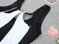 White&Black Stitching One-piece Swimsuit - WealFeel