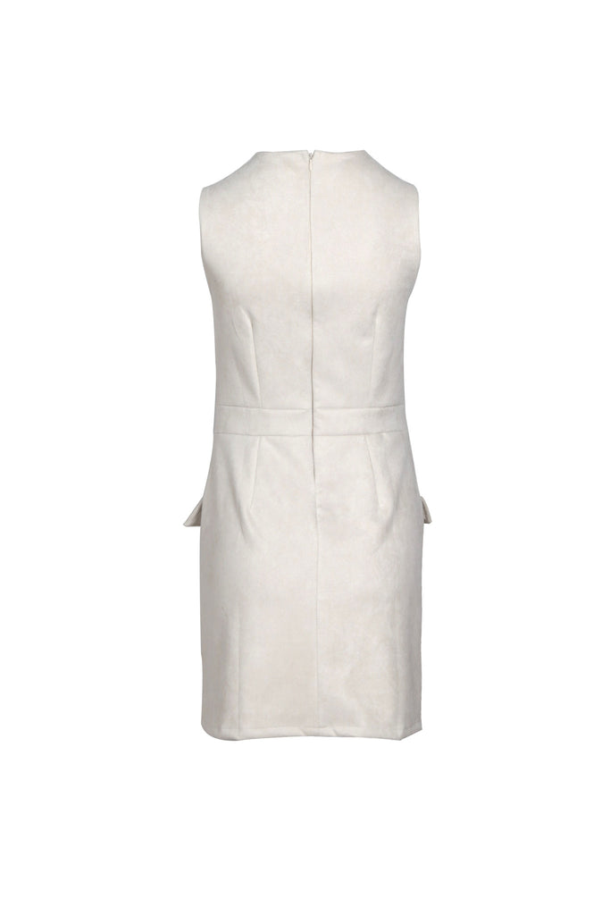 Faux Suede Lace-up Bodycon Dress - WealFeel