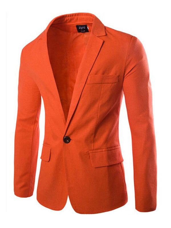 Men's Pure Color One Button Flap Pockets Suits - WealFeel
