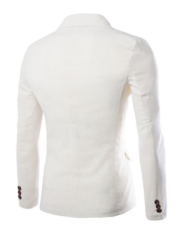 Men's Pure Color One Button Flap Pockets Suits - WealFeel