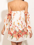 Women Off Shoulder Floral Mini Dress - WealFeel