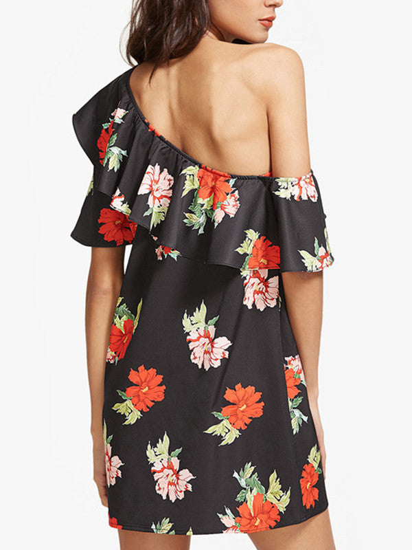Body Talk One Shoulder Floral Dress - WealFeel