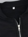 Round Neck Zipper Front Casual Short Jacket - WealFeel