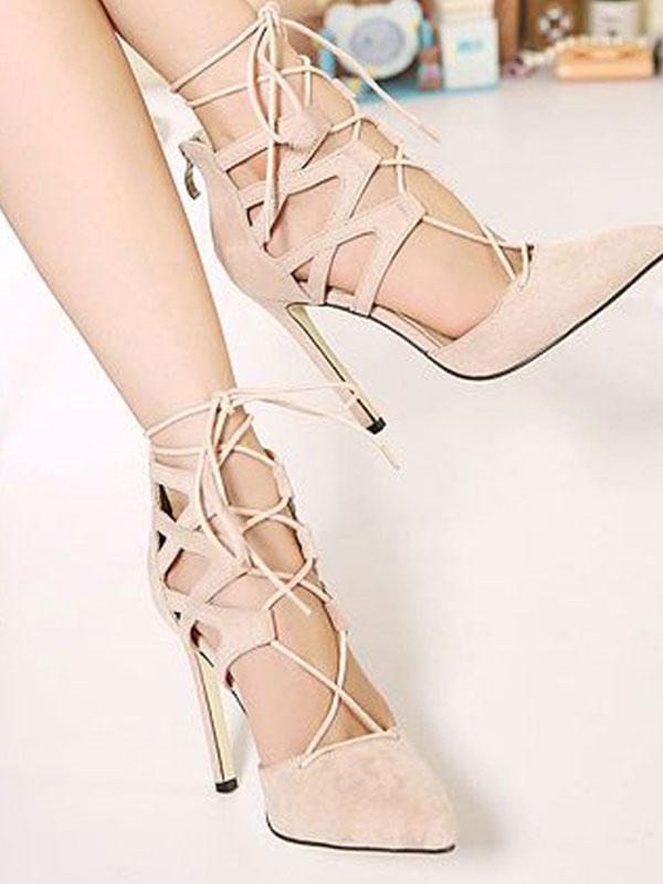 Waiting Here For You Criss Cross Strappy Heeled Sandal - WealFeel