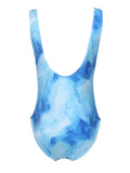 Blue One-piece Letter printing swimsuit - WealFeel
