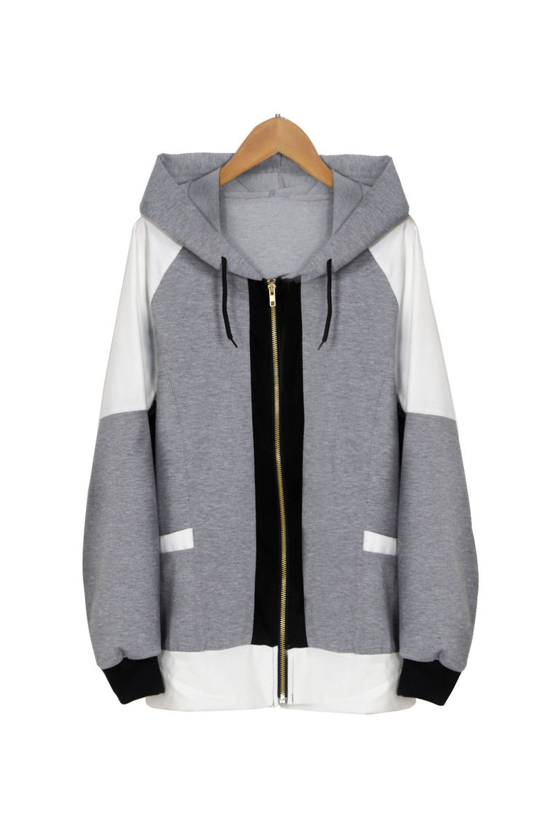 Grey Casual Hooded Outerwear - WealFeel