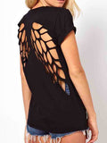 WealFeel Black Crochet Wings Relaxed T-shirt - WealFeel