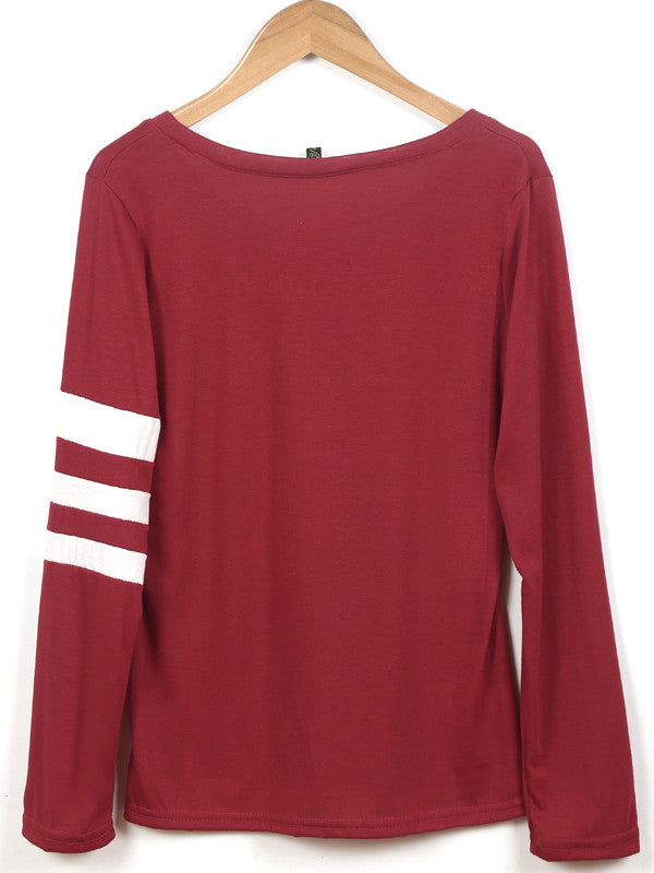 White Stitching Long-sleeved T-shirt - WealFeel