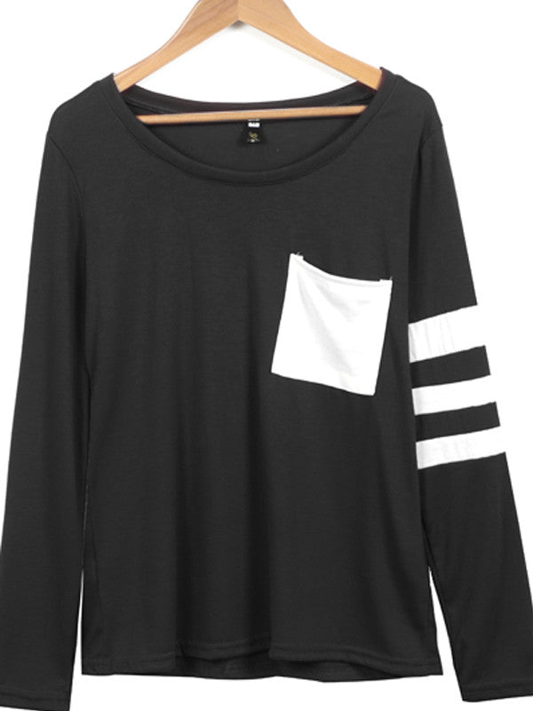 White Stitching Long-sleeved T-shirt - WealFeel