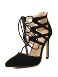 Waiting Here For You Criss Cross Strappy Heeled Sandal - WealFeel