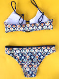 Mermaid Fish Scales Print Bikini Sets - WealFeel